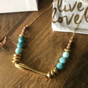 Gorjana Makena long adjustable necklace turquoise